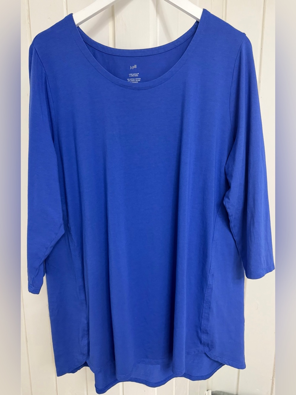 J. Jill Women's Classic Scoop Neck Tunic 3/4 sleeves Royal Blue. Size XL Tall